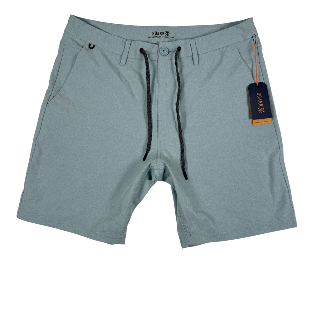 NWT Roark Explorer Short 2.0 Stone Blue Mens 34 Hiking Adventure